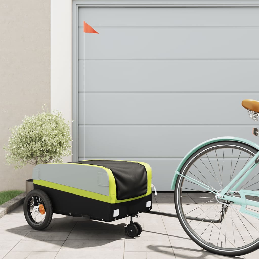 cykelanhænger 30 kg jern sort og grøn billede