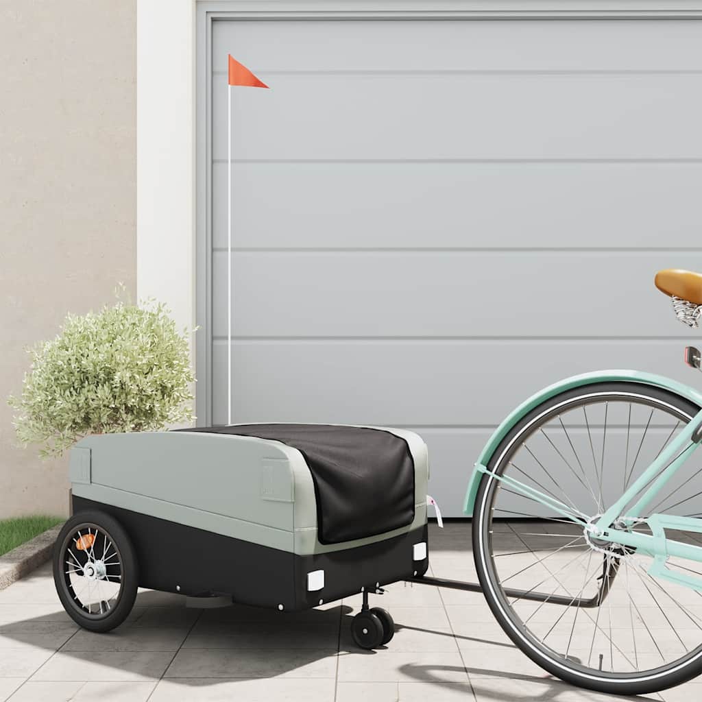 cykelanhænger 45 kg jern sort og grå billede