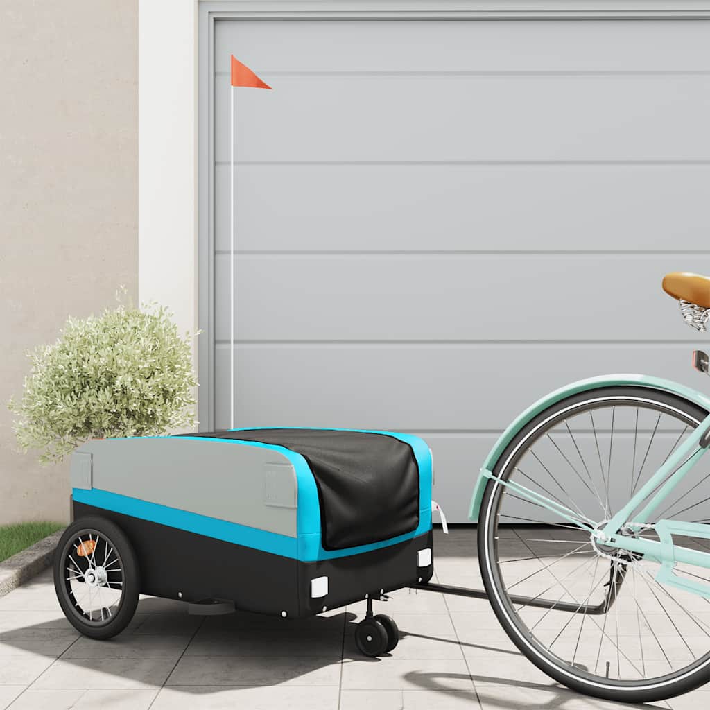 cykelanhænger 45 kg jern sort og blå billede