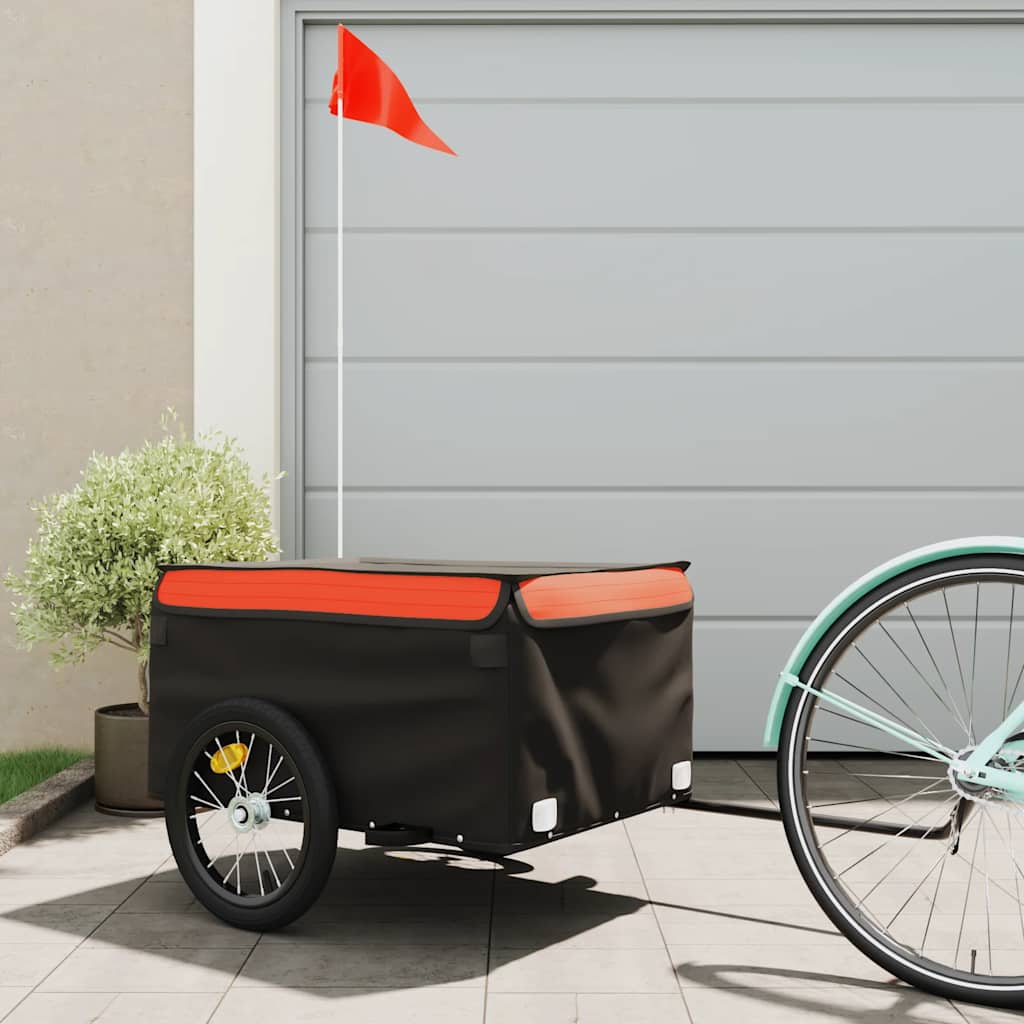 cykelanhænger 45 kg jern sort og orange billede