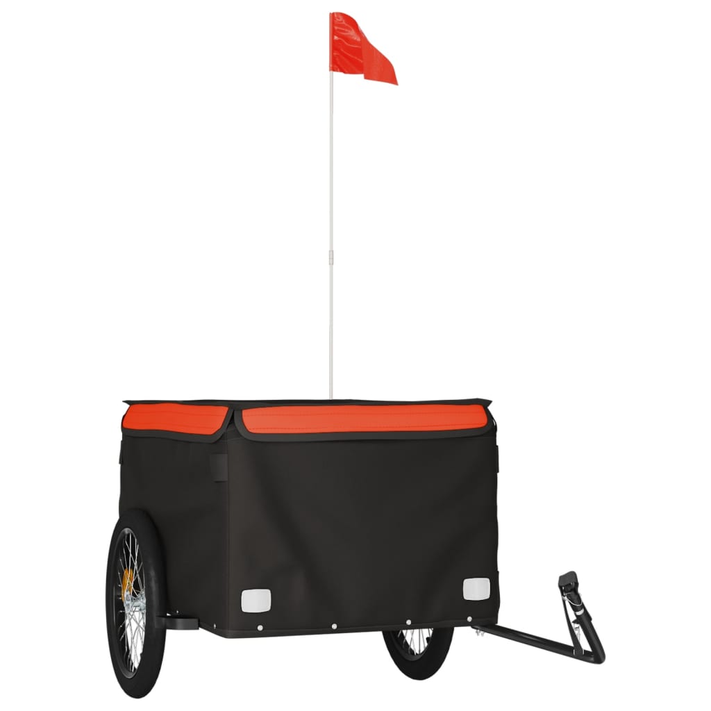 cykelanhænger 45 kg jern sort og orange