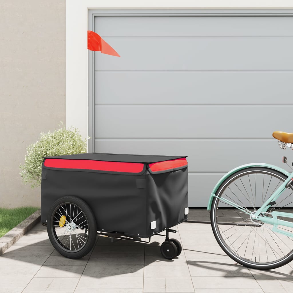 cykelanhænger 45 kg jern sort og rød billede