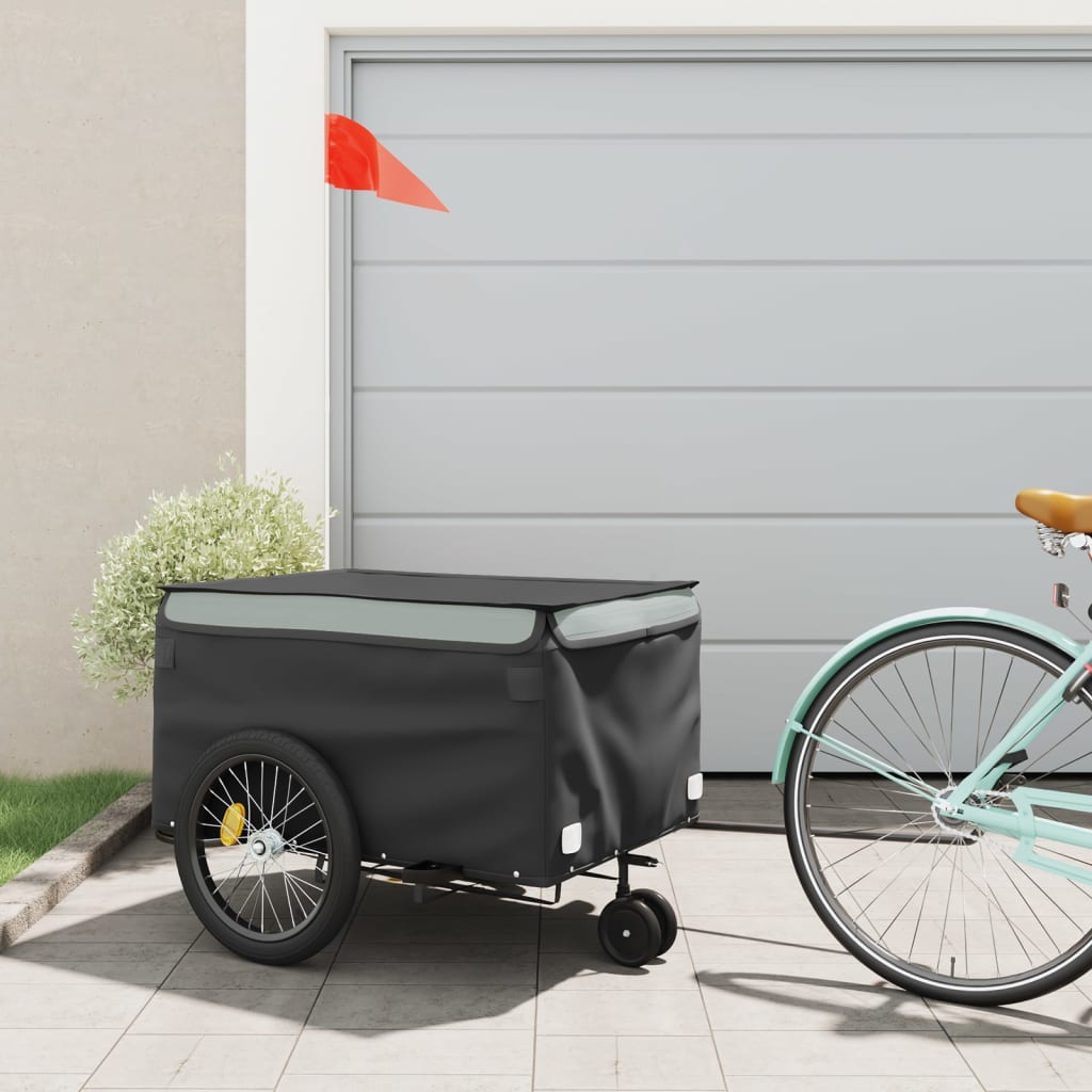 cykelanhænger 45 kg jern sort og grå billede