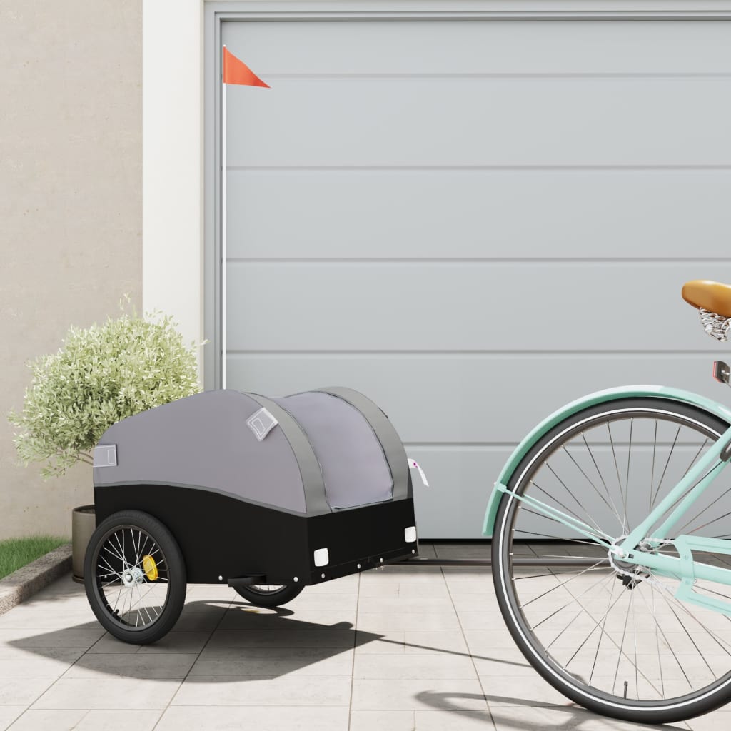 cykelanhænger 30 kg jern sort og grå billede