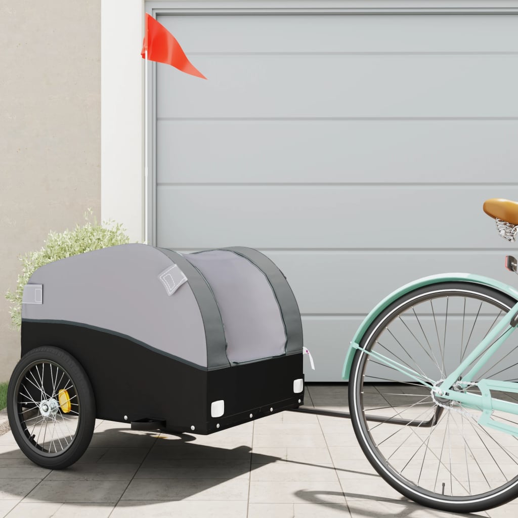 cykelanhænger 45 kg jern sort og grå billede