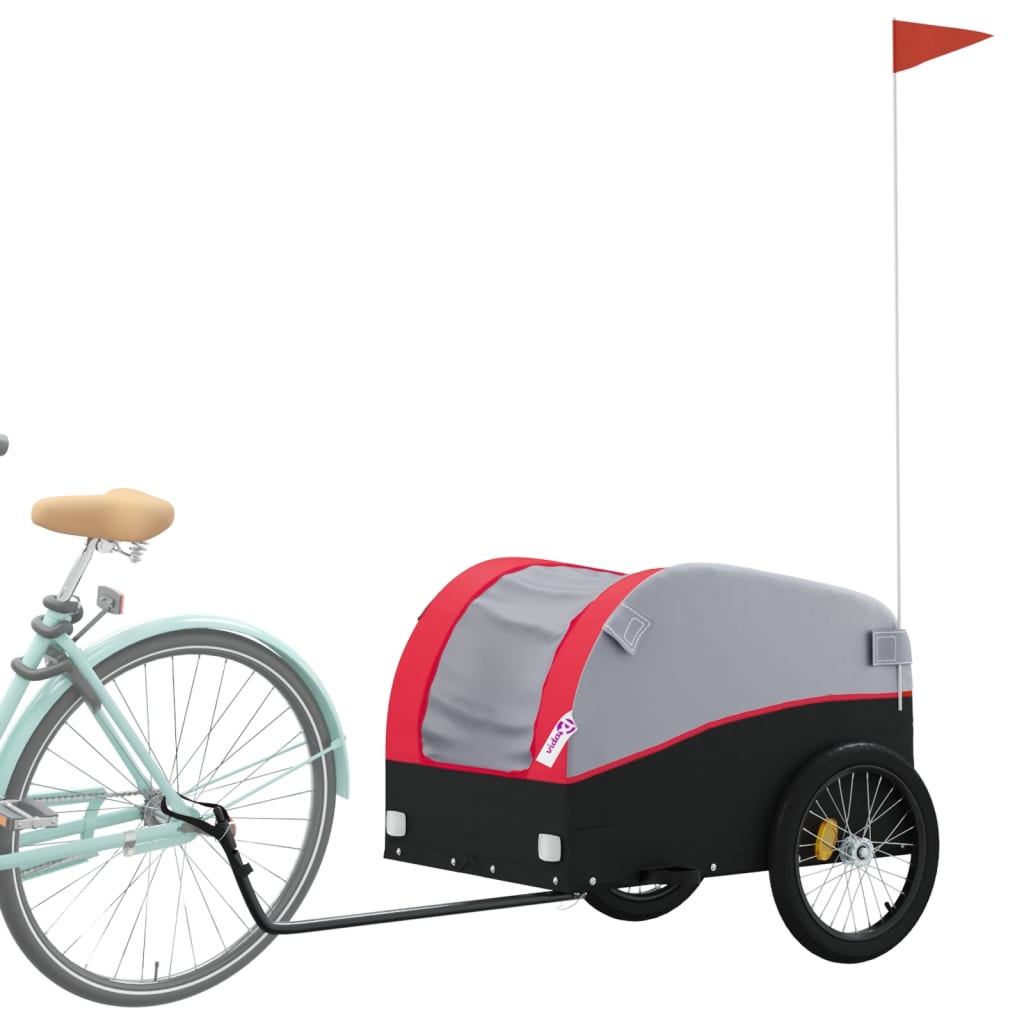 cykelanhænger 45 kg jern sort og rød