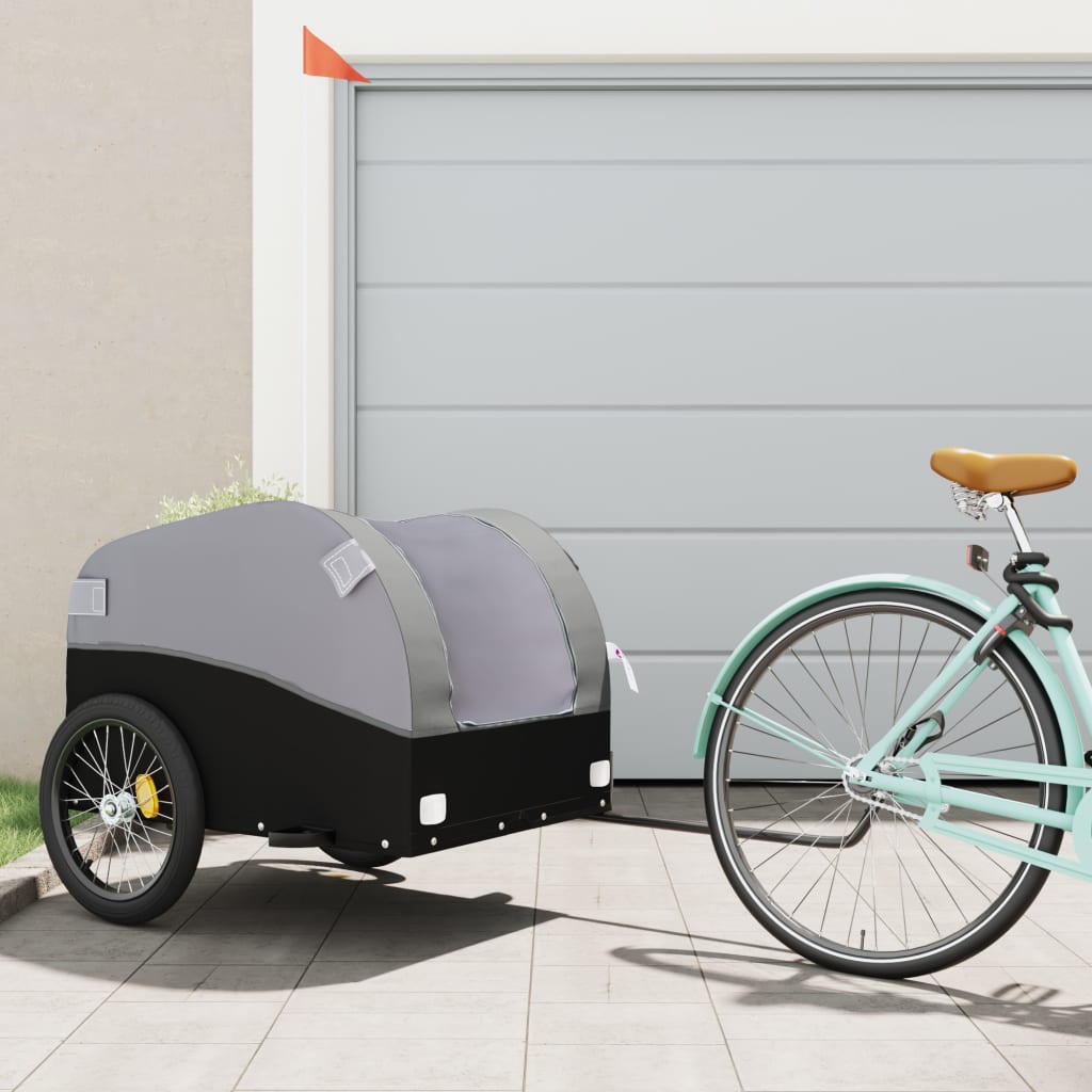 cykelanhænger 45 kg jern sort og grå billede