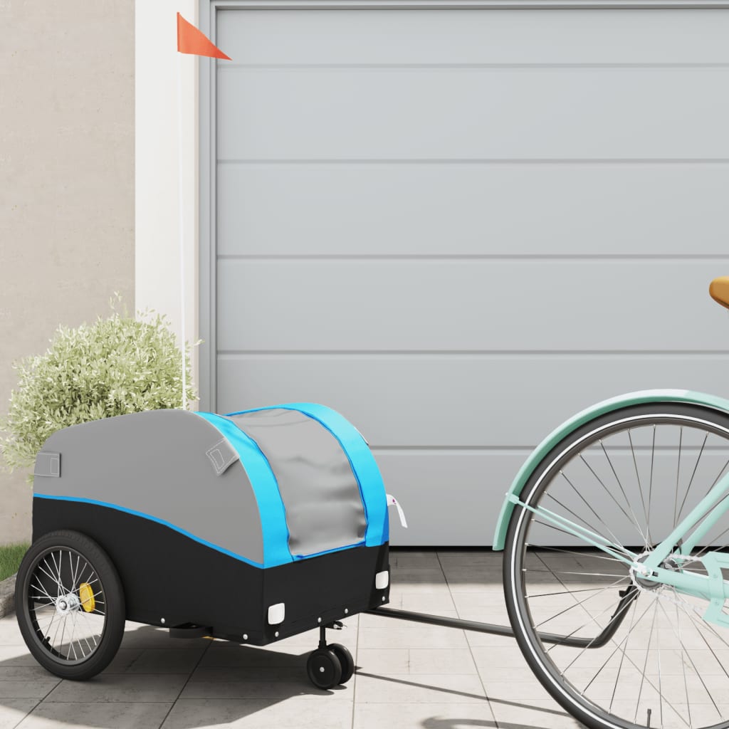 cykelanhænger 30 kg jern sort og blå billede