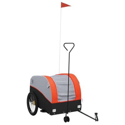 cykelanhænger 45 kg jern sort og orange