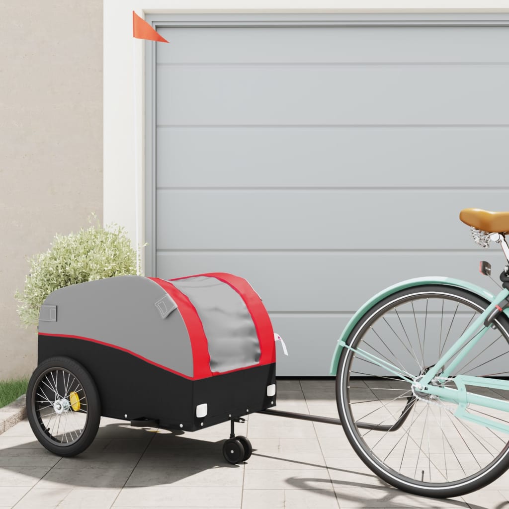 cykelanhænger 45 kg jern sort og rød billede