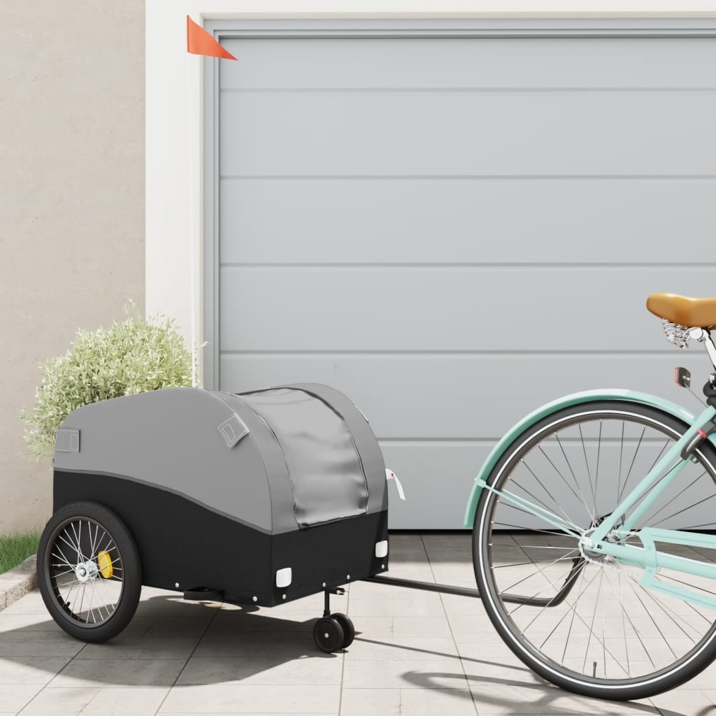 cykelanhænger 45 kg jern sort og grå billede