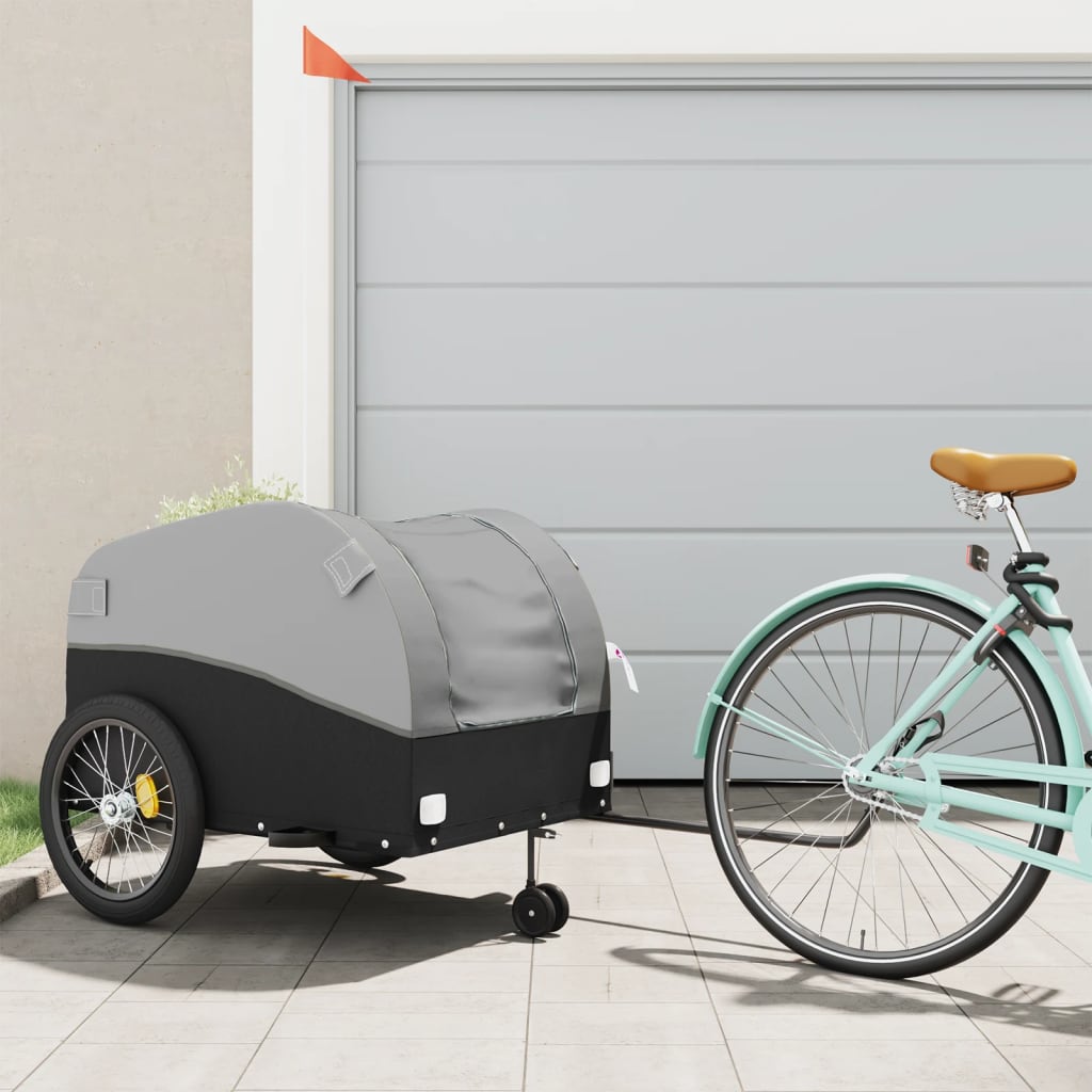 cykelanhænger 45 kg jern sort og grå billede