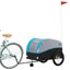 cykelanhænger 45 kg jern sort og blå