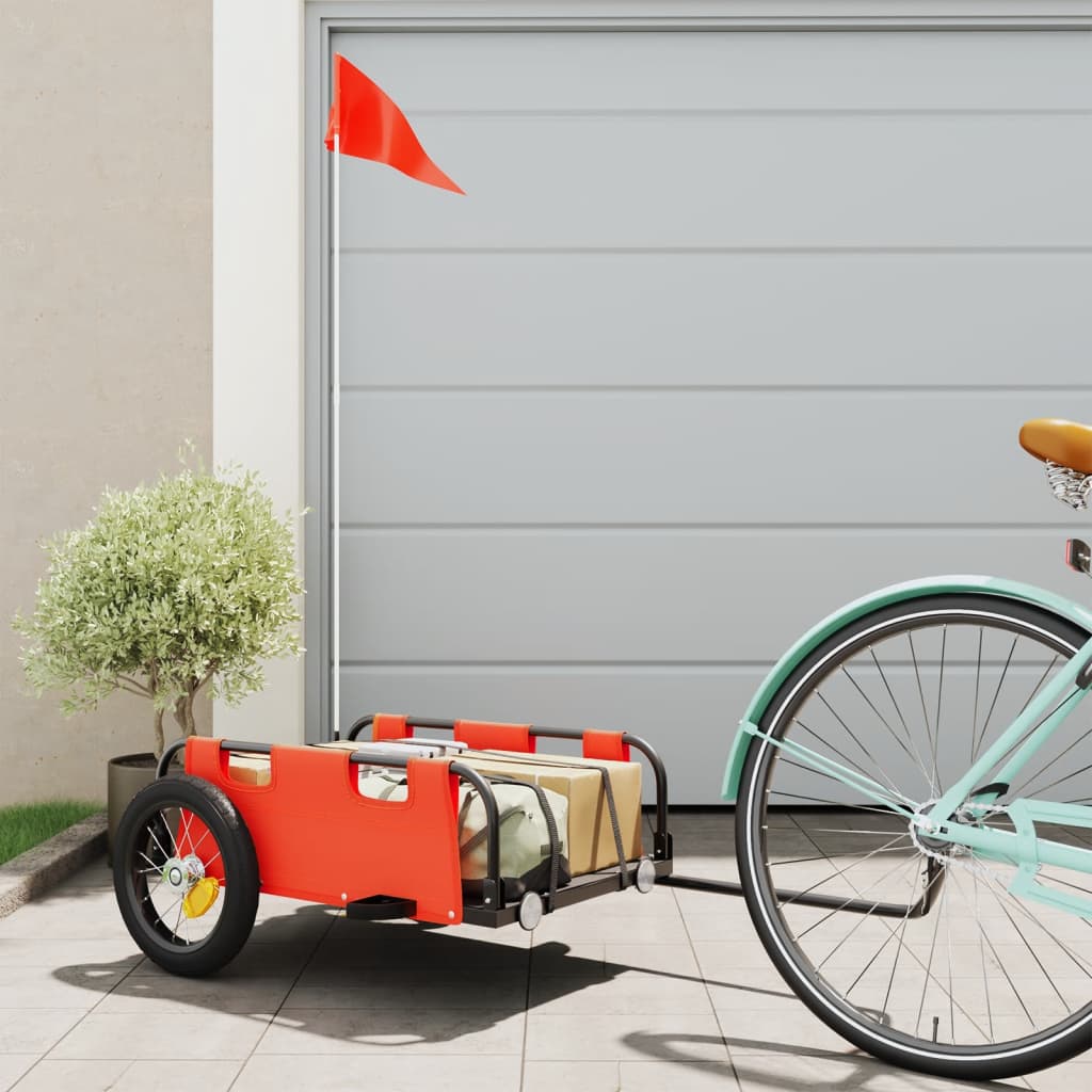 cykeltrailer oxfordstof og jern orange billede