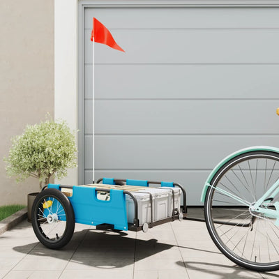 cykeltrailer oxfordstof og jern blå