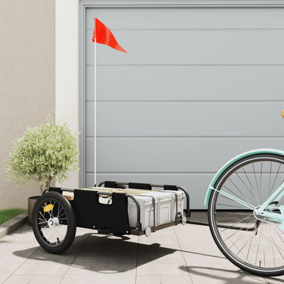 cykeltrailer oxfordstof og jern sort