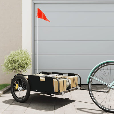 cykeltrailer oxfordstof og jern sort