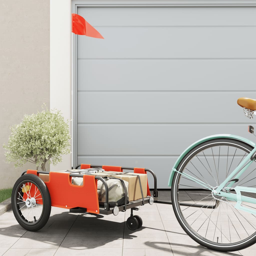cykeltrailer oxfordstof og jern orange billede