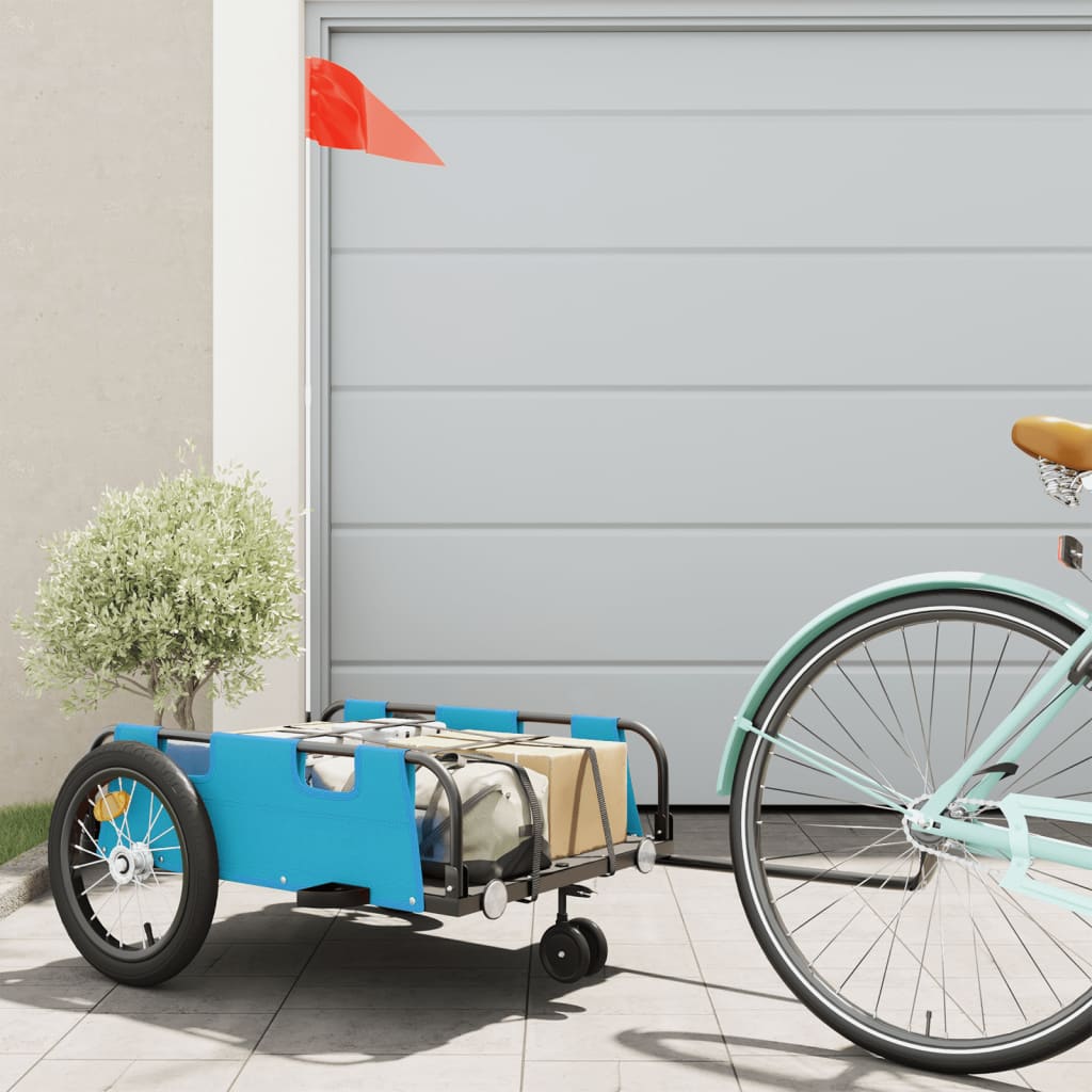 cykeltrailer oxfordstof og jern blå billede