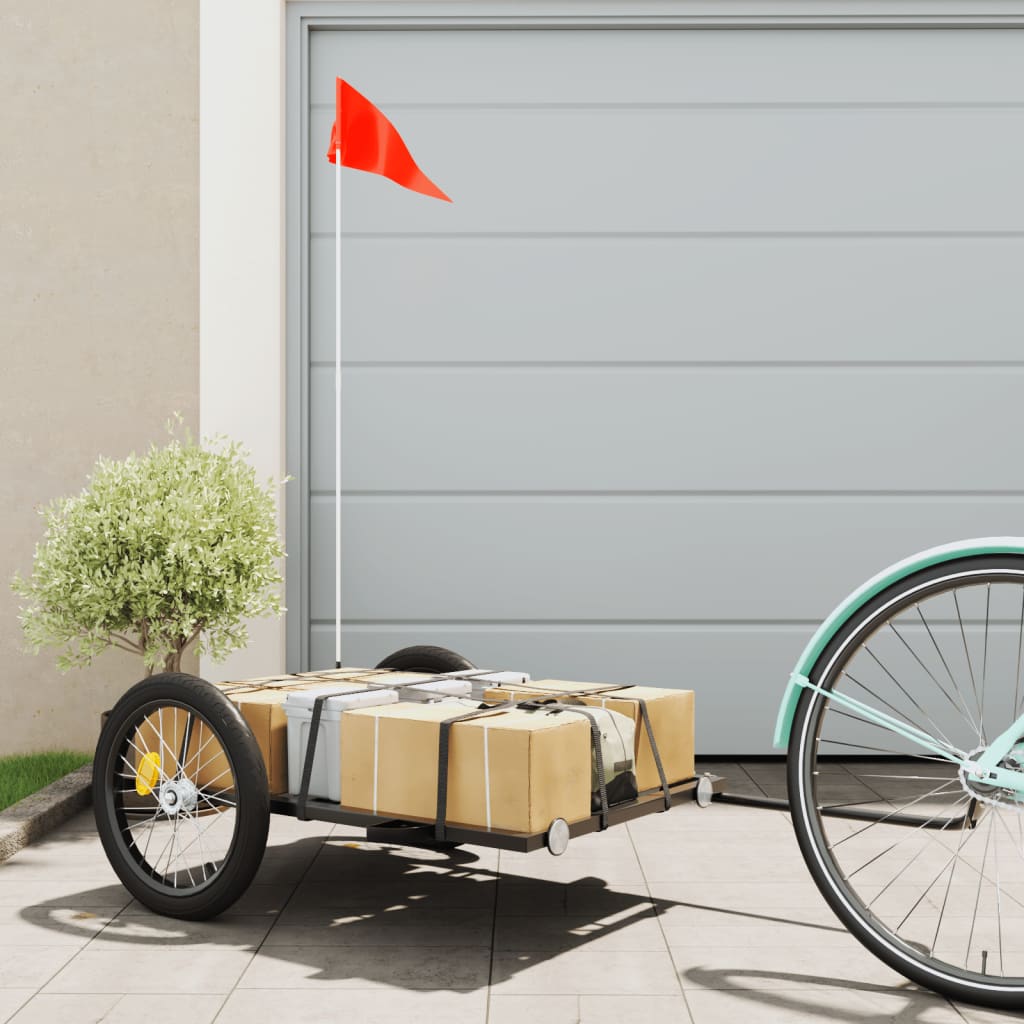 cykelanhænger 135x68x37 cm jern sort billede