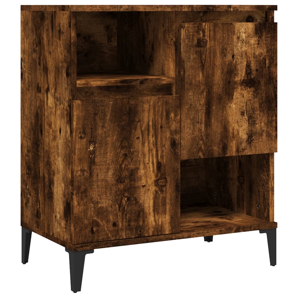 skænke 2 stk. 60x35x70 cm konstrueret træ røget egetræsfarve