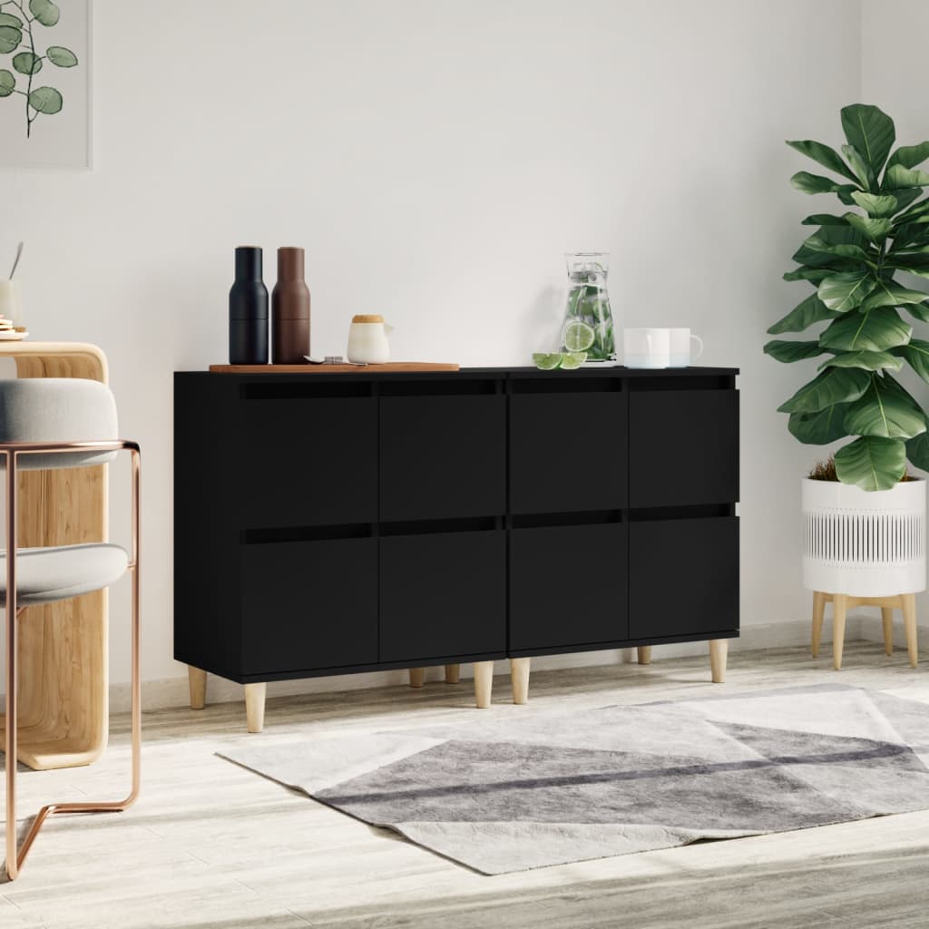 skænke 2 stk. 60x35x70 cm konstrueret træ sort