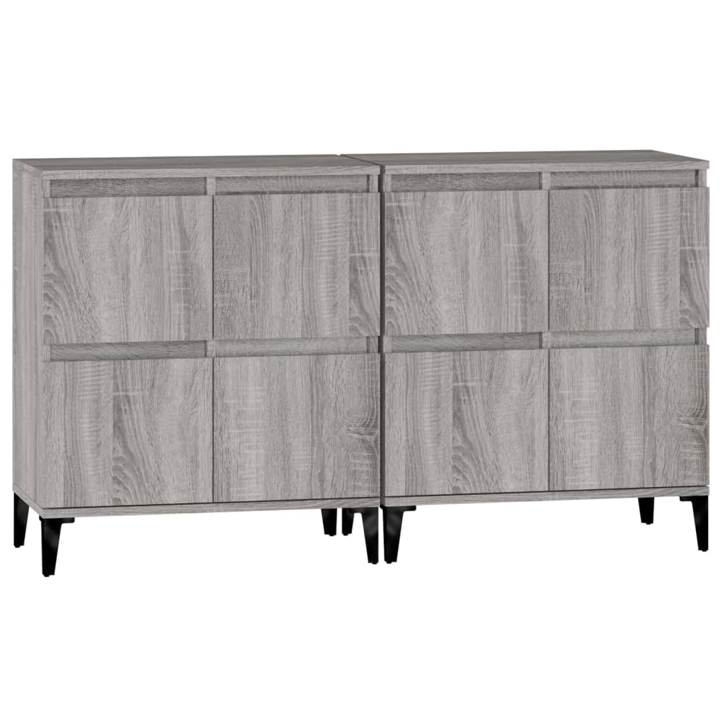 skænke 2 stk. 60x35x70 cm konstrueret træ grå sonoma-eg