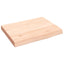 bordplade til badeværelse 40x30x(2-4) cm massivt træ ubehandlet
