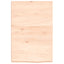 bordplade til badeværelse 40x60x(2-6) cm massivt træ ubehandlet