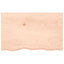 bordplade til badeværelse 80x50x(2-4) cm massivt træ ubehandlet
