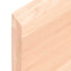 bordplade til badeværelse 80x50x(2-4) cm massivt træ ubehandlet