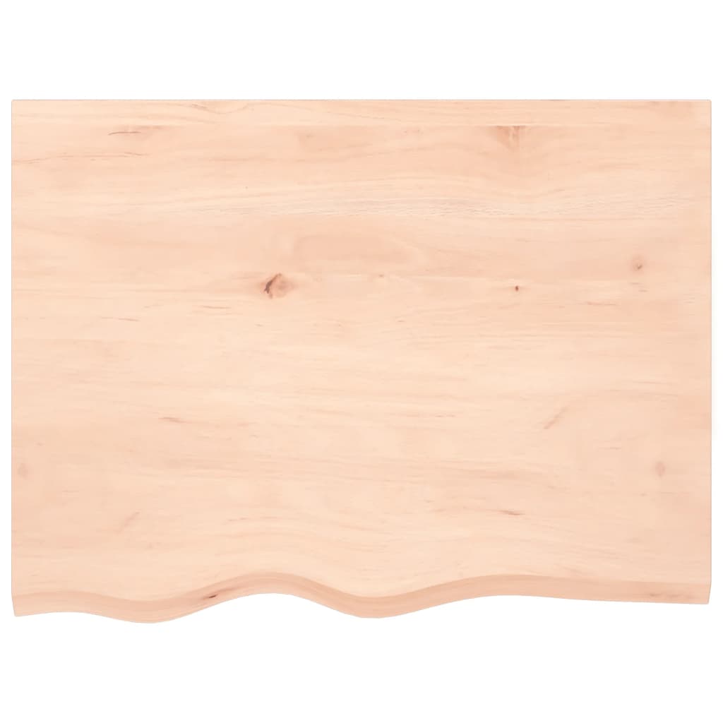 bordplade til badeværelse 80x60x(2-6) cm massivt træ ubehandlet