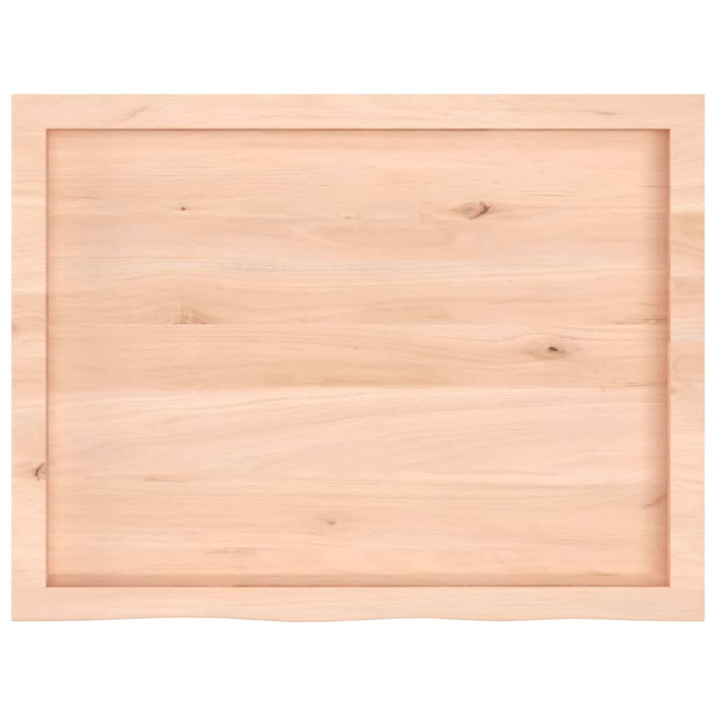 bordplade til badeværelse 80x60x(2-6) cm massivt træ ubehandlet