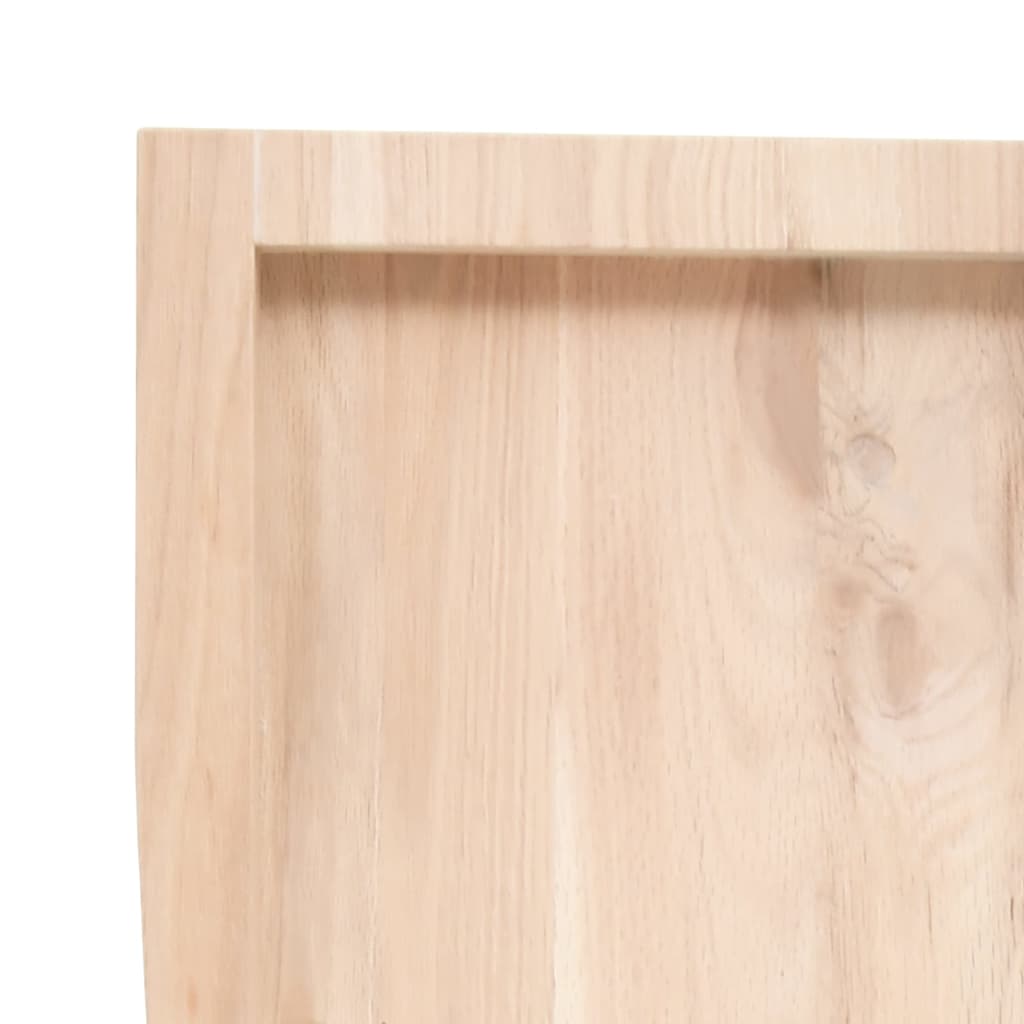 bordplade til badeværelse 100x40x(2-4)cm massivt træ ubehandlet