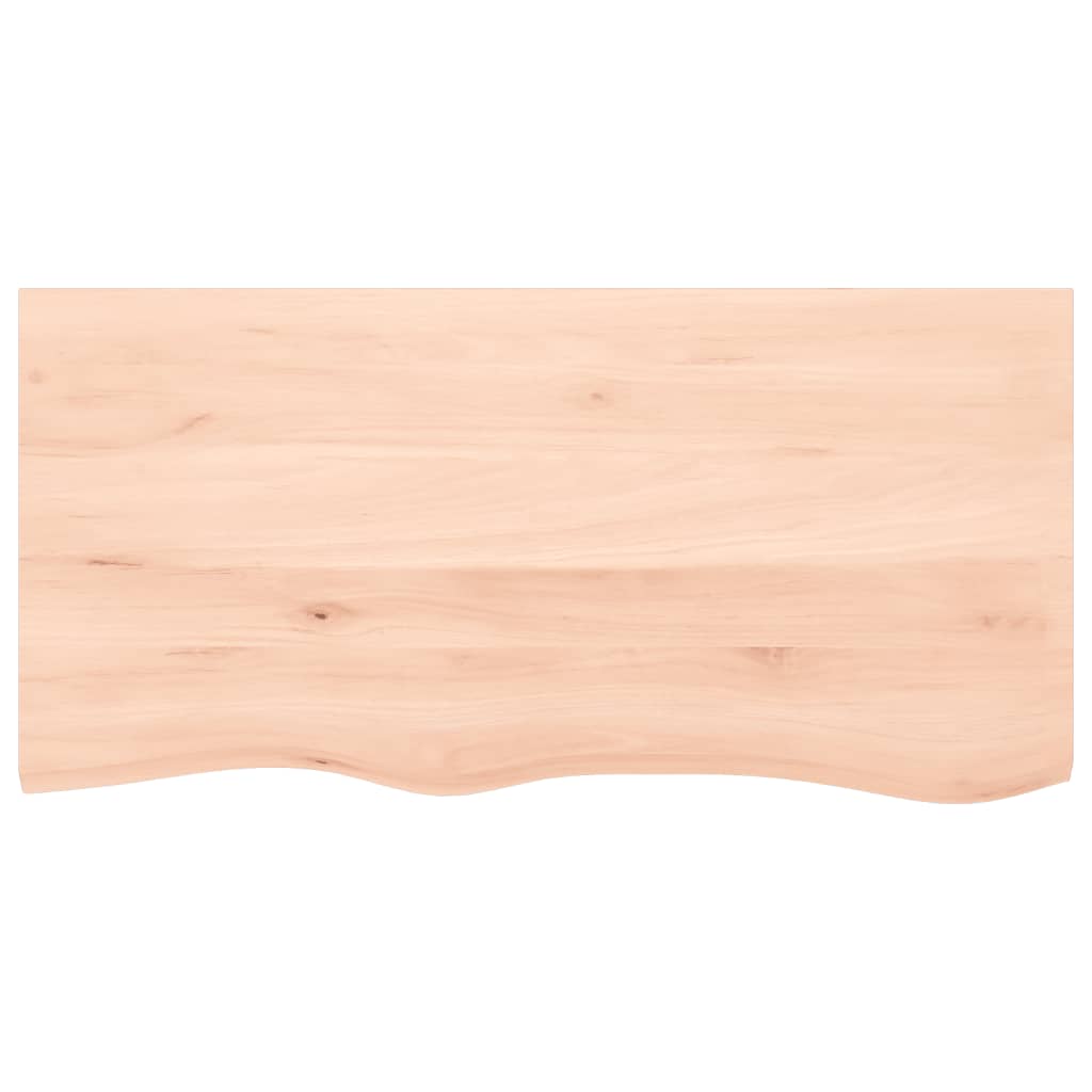 bordplade til badeværelse 100x50x(2-4)cm massivt træ ubehandlet