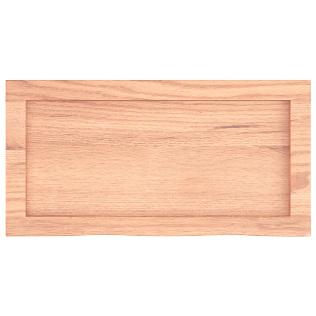 bordplade til badeværelse 60x30x(2-6) cm massivt træ lysebrun