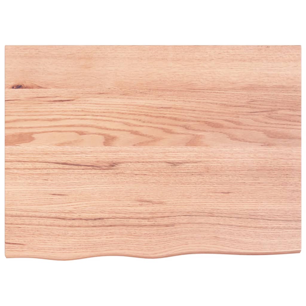bordplade til badeværelse 80x60x2 cm massivt træ lysebrun