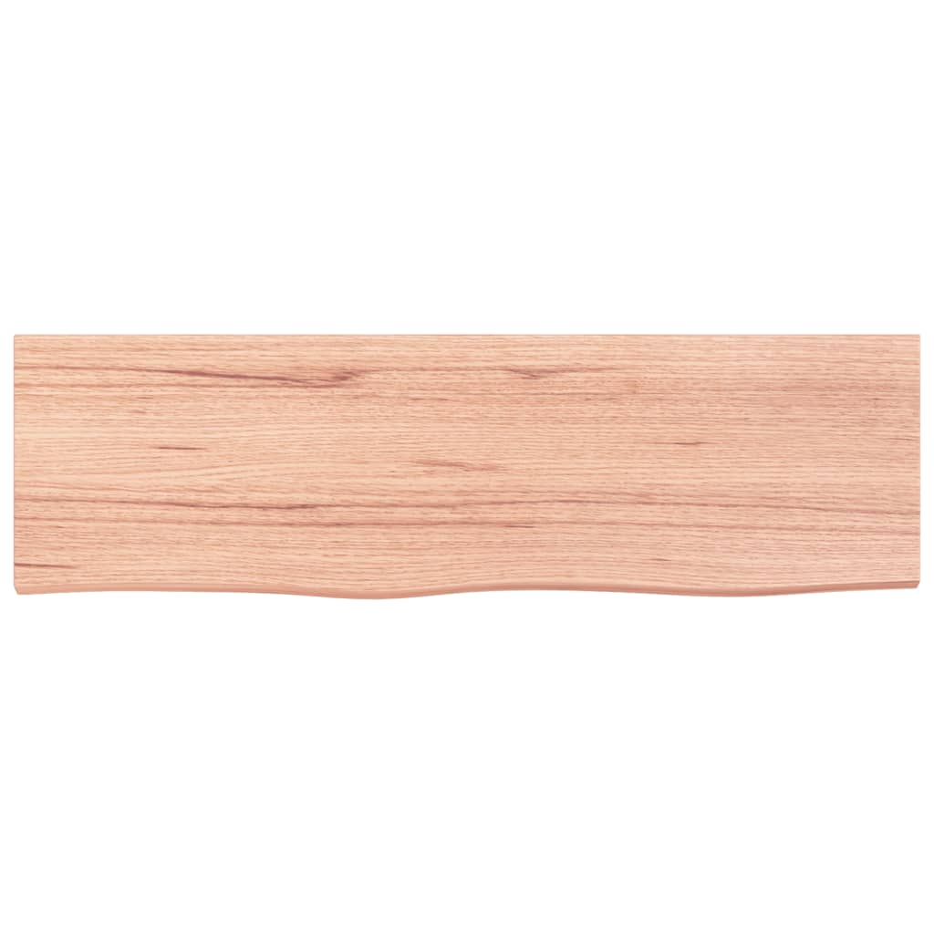 bordplade til badeværelse 100x30x(2-6) cm massivt træ lysebrun