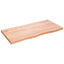 bordplade til badeværelse 100x50x(2-4) cm massivt træ lysebrun
