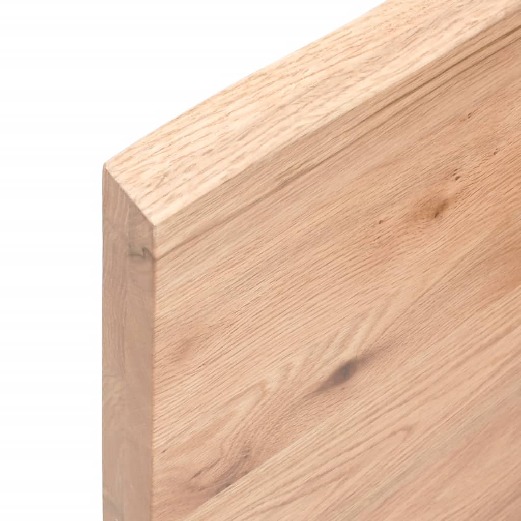 bordplade til badeværelse 100x50x(2-4) cm massivt træ lysebrun
