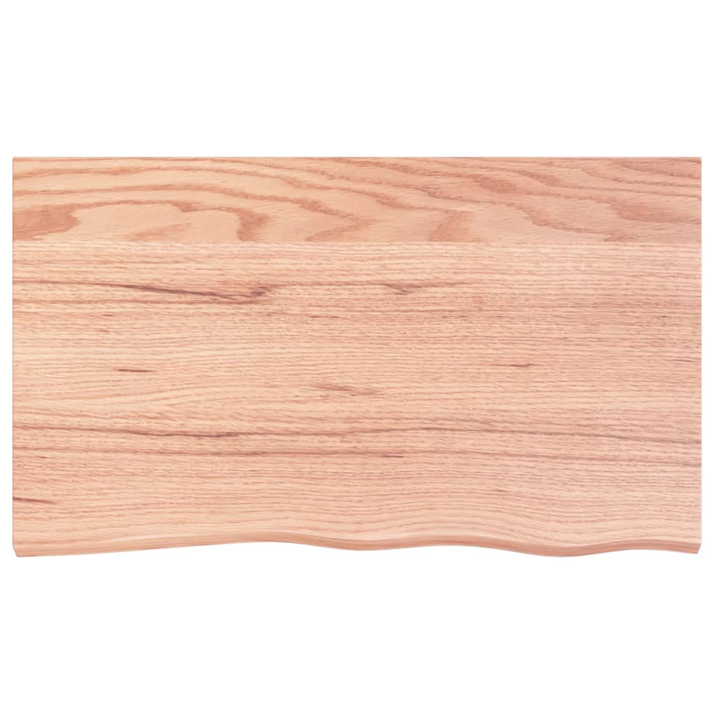 bordplade til badeværelse 100x60x(2-4) cm massivt træ lysebrun