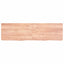 bordplade til badeværelse 140x40x(2-4) cm massivt træ lysebrun