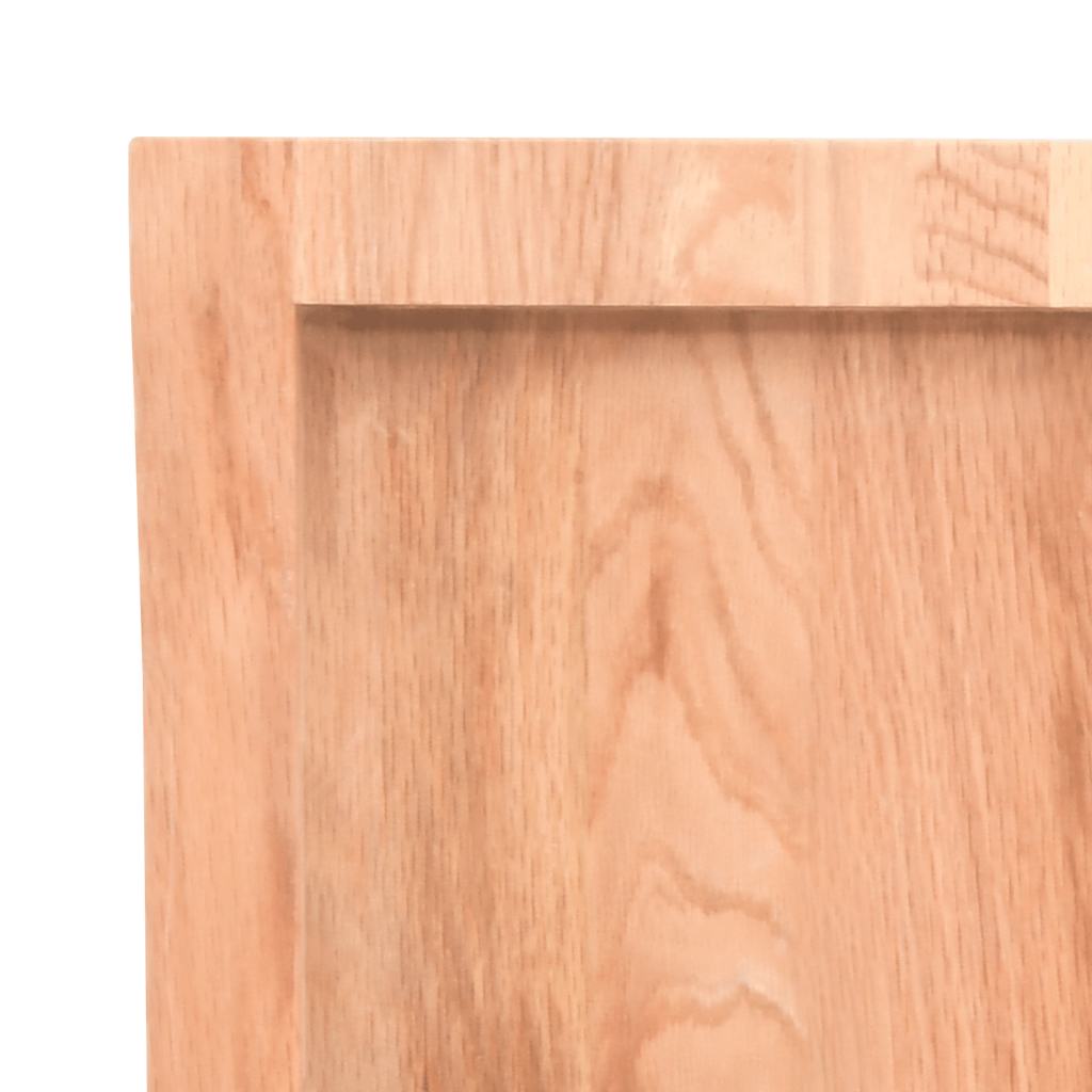 bordplade til badeværelse 140x60x(2-4) cm massivt træ lysebrun