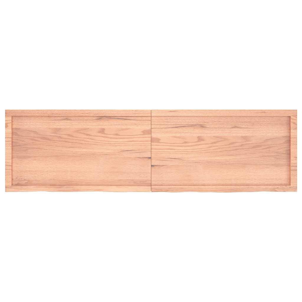 bordplade til badeværelse 180x50x(2-6) cm massivt træ lysebrun