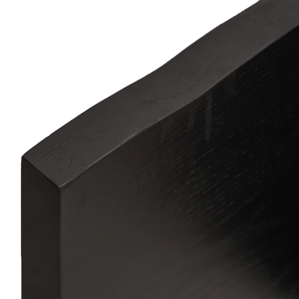 bordplade til badeværelse 40x60x(2-4) cm massivt træ mørkebrun