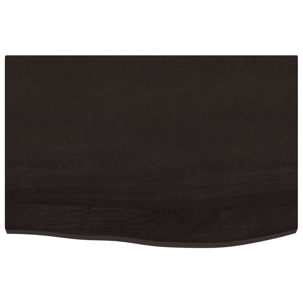 bordplade til badeværelse 60x40x(2-4) cm massivt træ mørkebrun