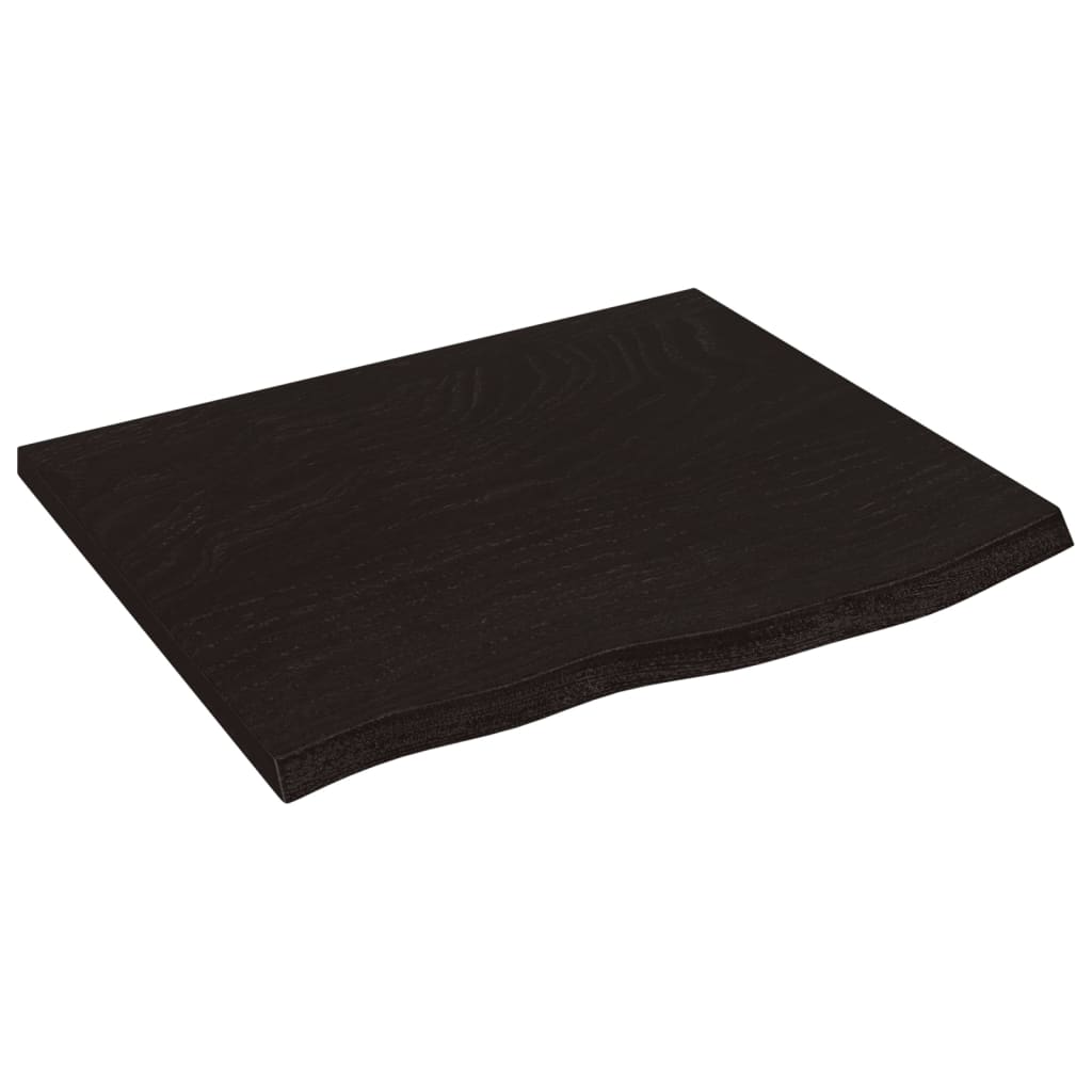 bordplade til badeværelse 60x50x2 cm massivt træ mørkebrun