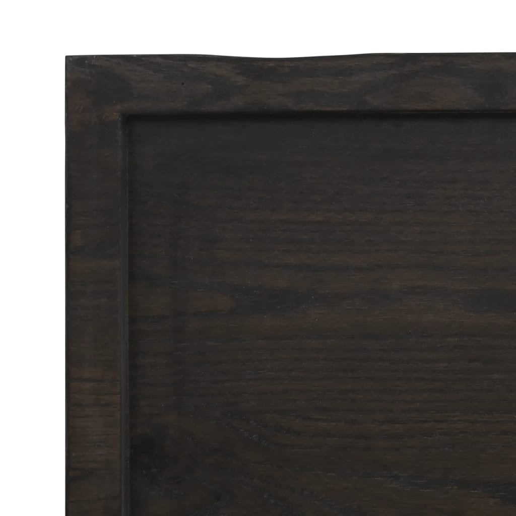 bordplade til badeværelse 60x50x(2-4) cm massivt træ mørkebrun