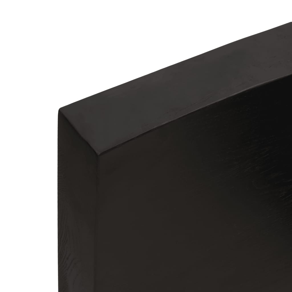 bordplade til badeværelse 60x60x(2-6) cm massivt træ mørkebrun