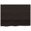 bordplade til badeværelse 80x60x(2-4) cm massivt træ mørkebrun